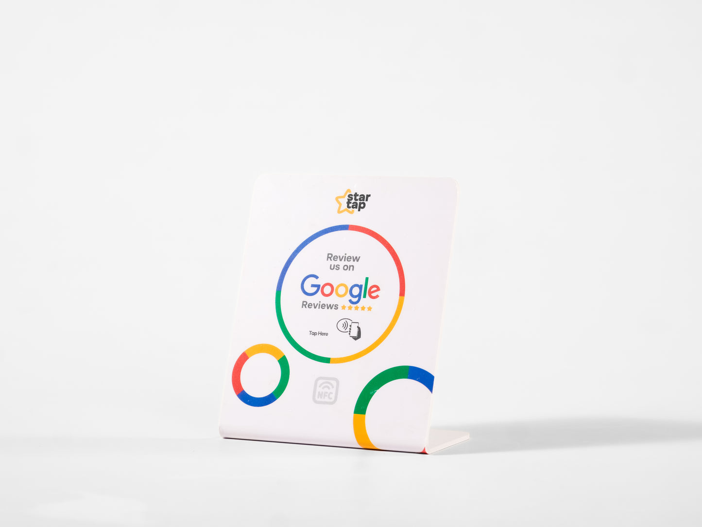 Google 5-Star Review NFC Stand (White) - Startap Company Limited