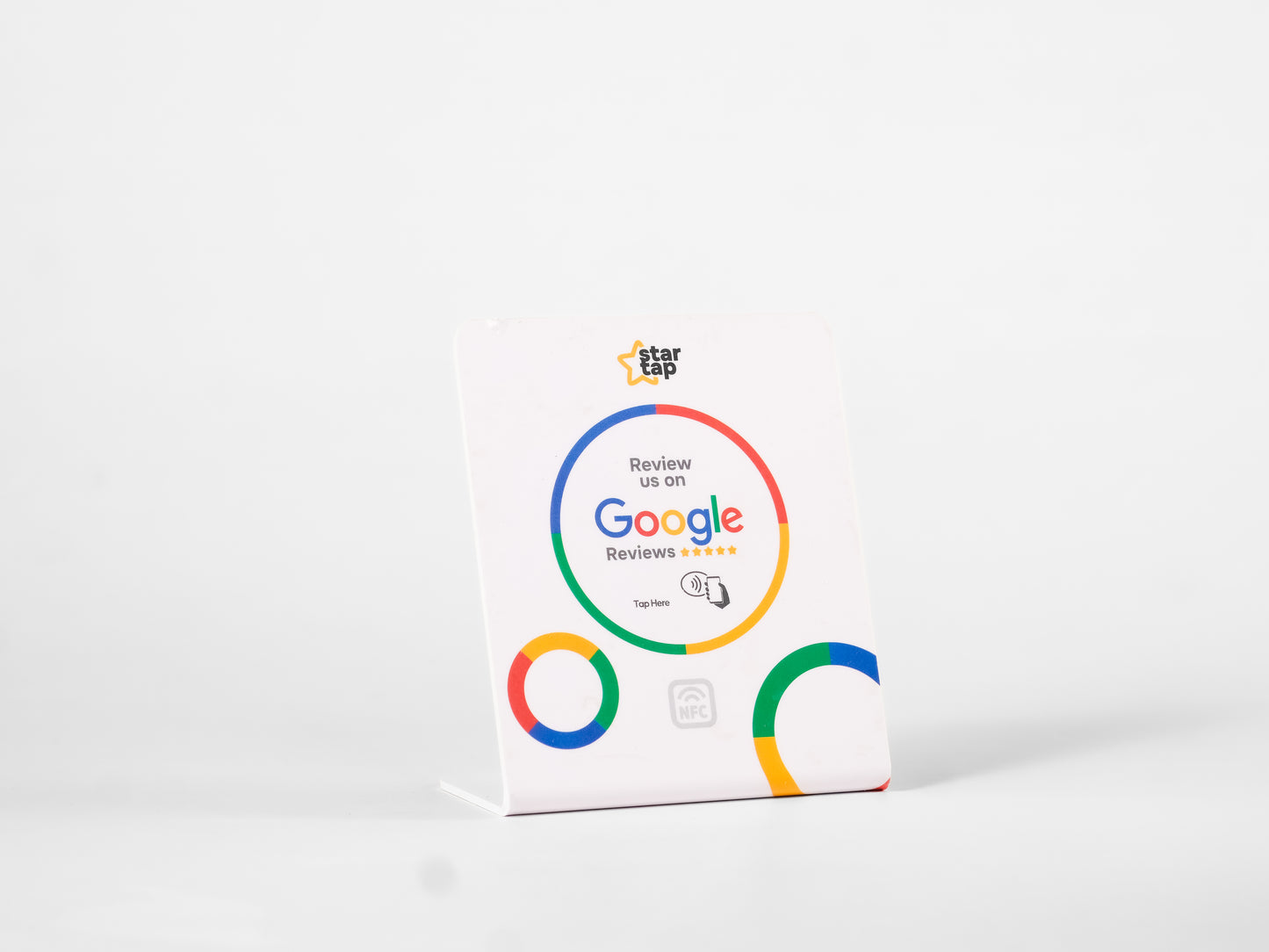 Google 5-Star Review NFC Stand (White) - Startap Company Limited