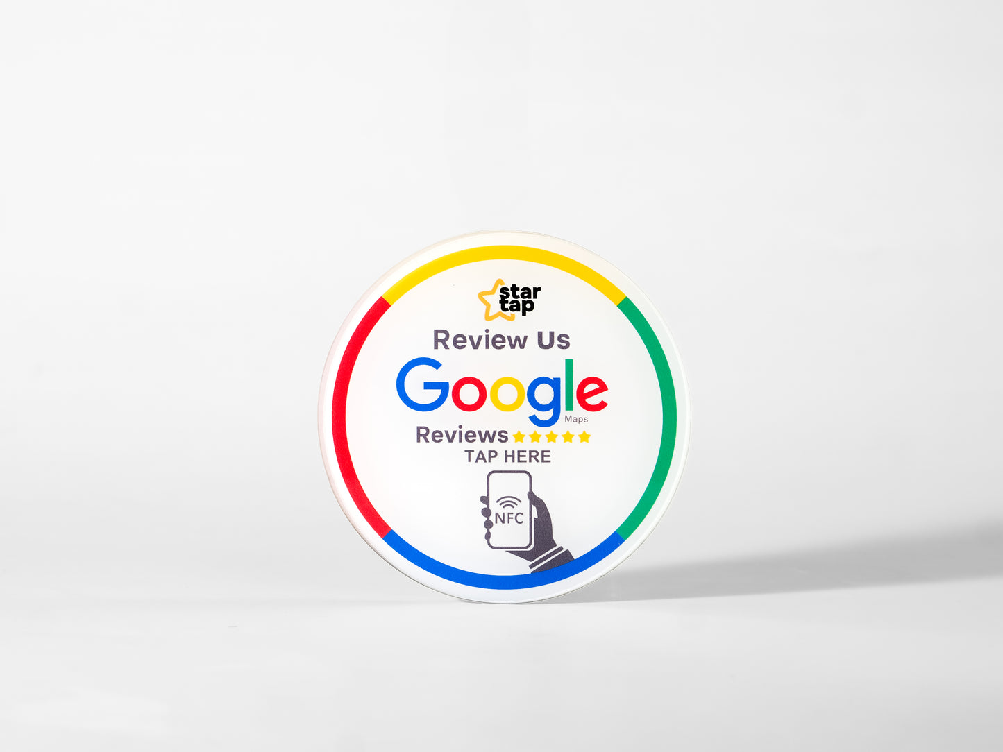Google 5-Star Review NFC Plaque (White) - Startap Company Limited