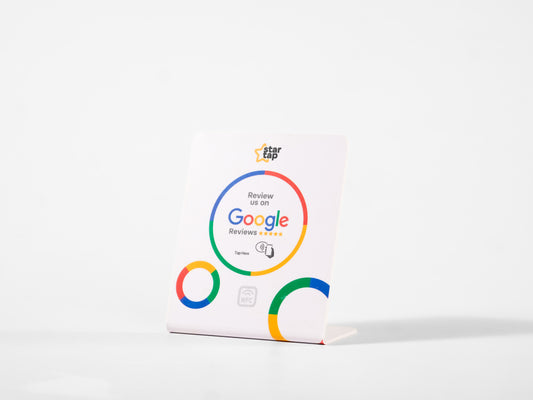 Google 5-Star Review NFC Stand (White) - Startap Company Limited