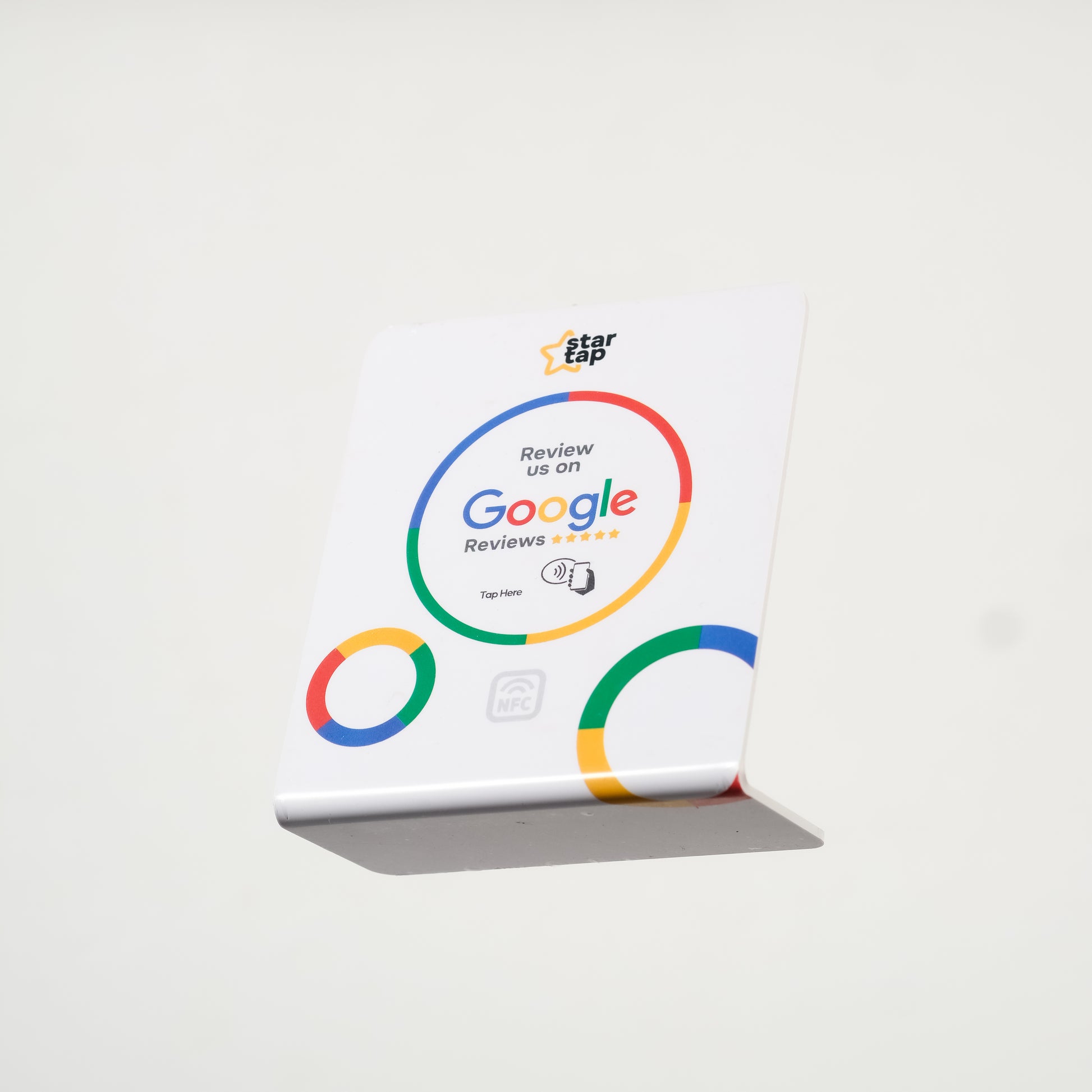 Google 5-Star Review NFC Stand (White) - Startap Company Limited