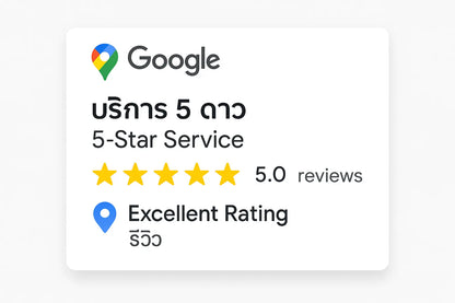Google map 5-star rating service in both Thai and English languages