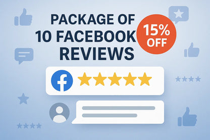 package of 10 Facebook reviews with 15% OFF