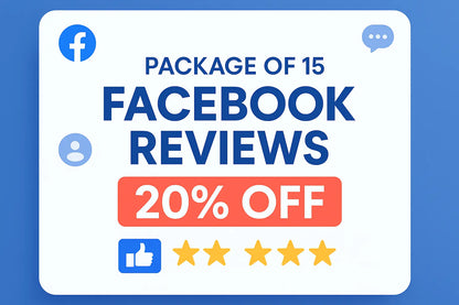 package of 15 Facebook reviews with 20% OFF